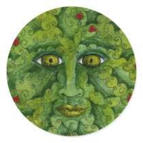 Greenman Holly Sticker by 13BlackCatsDesigns Greenman Holly Sticker