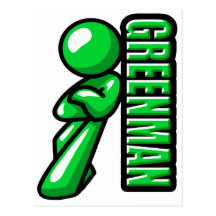 Greenman logo post cards