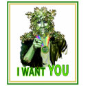 GreenMan pointing  I want YOU  Z t-shirts