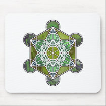 GreenMetatronCube Mouse Mats