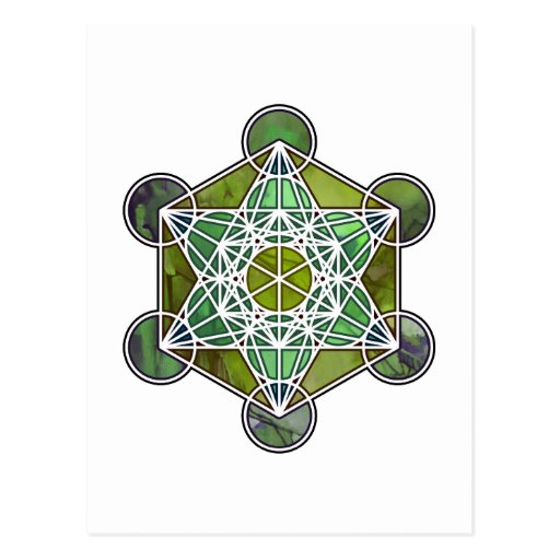GreenMetatronCube Post Card