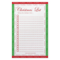 Green'n'red Christmas list Stationery