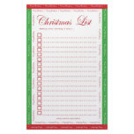 Green'n'red Christmas list Stationery