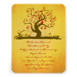 GreenT ree Bird Gold  Christmas Dinner Invite