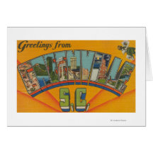 Greenville, South Carolina - Large Letter Scenes Cards