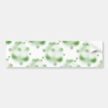 GREENWHITE GREEN WHITE GRUNGE RANDOM POLKADOTS POL BUMPER STICKER