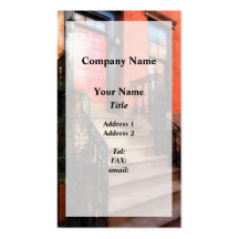 Greenwich Village Brownstone with Red Door Business Card Templates