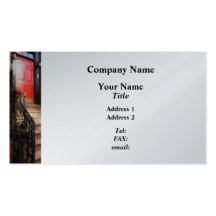 Greenwich Village Brownstone with Red Door Business Card Templates