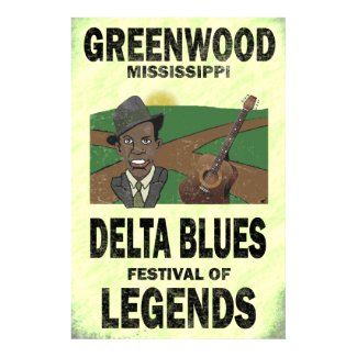 Greenwood Mississippi Delta Blues Poster print