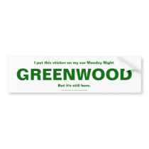 Greenwood Trash Day Bumper Sticker