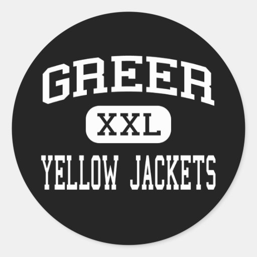 Greer Yellow Jackets High Greer Round Sticker