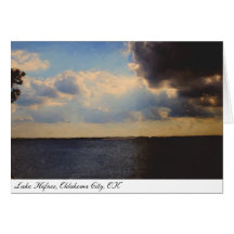 Greeting Card ~ Beautiful Lake & Clouds Painting
