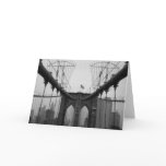GREETING CARD:  Brooklyn Bridge Black &amp; White
