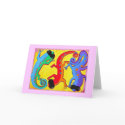 Greeting Card-Carribean Lizards in Sunglasses