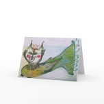 Greeting Card - Cat Fish Whimsical Art