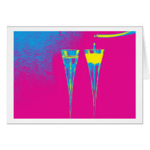 Greeting Card Champagne Pop Art Karte