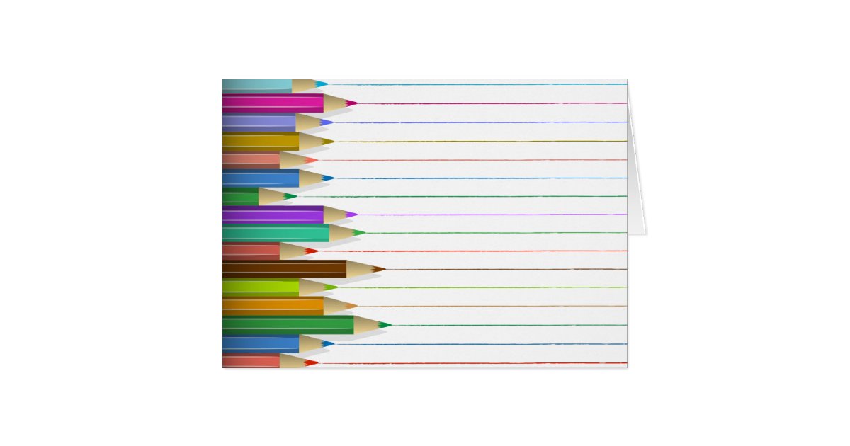 Greeting Card Colored Pencil Lines Zazzle
