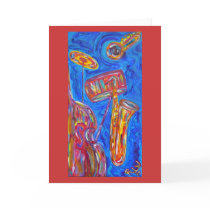 Greeting Card - Cool Blue Jazz by rlwinkelmann Greeting Card - Cool Blue Jazz