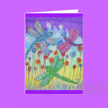 Greeting Card -delightful dragonflies