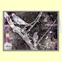 Greeting Card-Early Spring Robins in Tree cards
