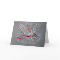 Greeting Card - Holiday Pegasus by pawtraitart Greeting Card - Holiday Pegasus