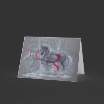 Greeting Card - Holiday Unicorn Snow Bird cards