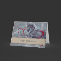 Greeting Card - Holiday Unicorn Snow Bird