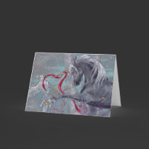Greeting Card - Holiday Unicorn Snow Bird cards