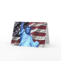 Greeting Card/Invitation Flag & Statue of Liberty