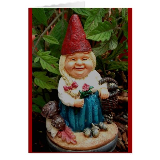 greeting card - lady garden gnome