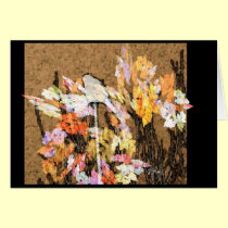 Greeting Card - Little Sparrow on Flower Perch cards