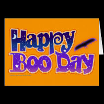 Greeting Card, Note Card - HAPPY BOO DAY - Hallowe cards