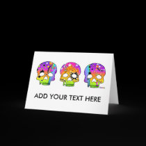 Greeting Card, Note Card - POP ART SKULLS cards