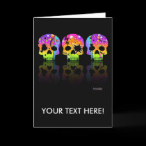 Greeting Card, Note Card - POP ART SKULLS cards
