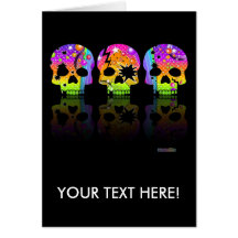 Greeting Card, Note Card - POP ART SKULLS