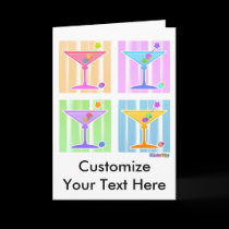 Greeting Card, Note Card - Retro Pop Art Martinis cards