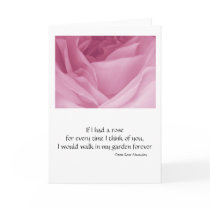 Greeting Card- Pink Rose with Quote