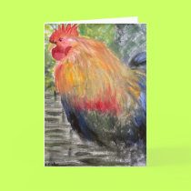 Greeting Card - Rooster/Chicken Art