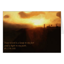 Greeting Card Scripture Lighthouse, Ocean & Sunset cards