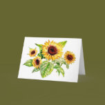 Greeting Card, Sunflower Bouquet Drawing cards