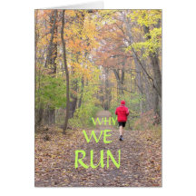 greeting card, "Why We Run" Quote and photo