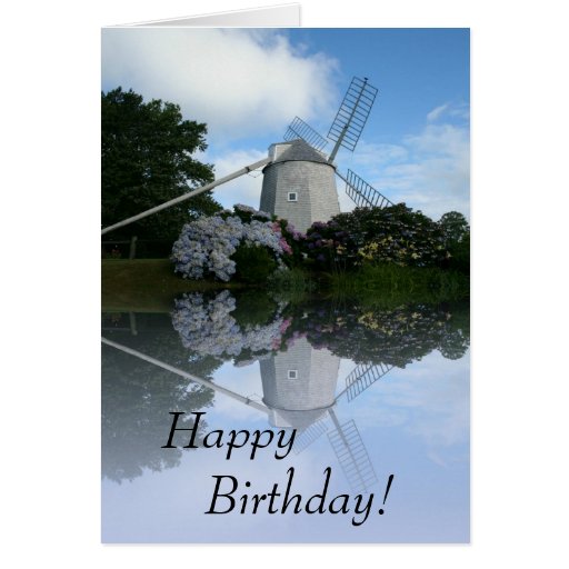 Greeting Card Windmill Happy Birthday Zazzle