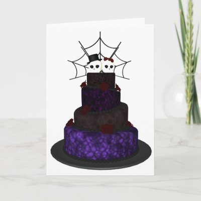Greeting card with a Gothic wedding cake by bitsnbobs