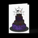 Greeting card with a Gothic wedding cake