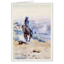Greeting Card With Cowboy Pointing Out The Trail