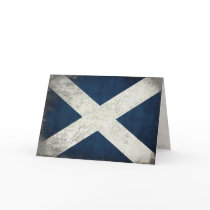 Greeting Card with Dirty Scottish Flag