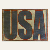 Greeting Card with Distressed U.S.A. Print cards