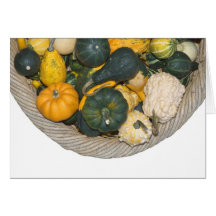 Greeting Card with Gourds in a Basket