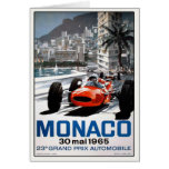 Greeting Card With Monaco Grand Prix Poster