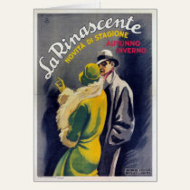 Greeting Card with Vintage Italian Fashion Print cards